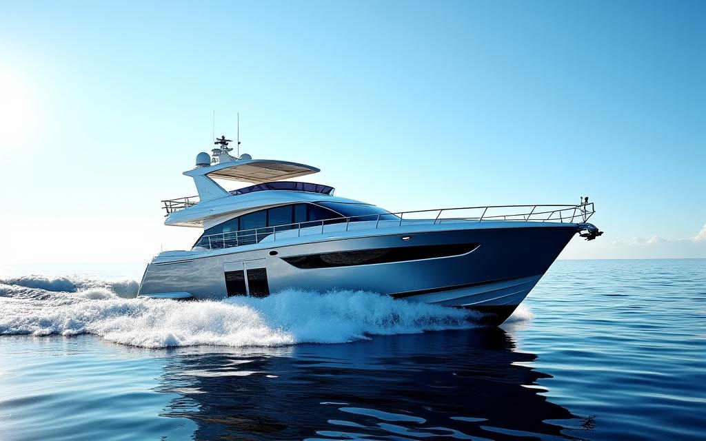 Lo yacht Riva 'Azzurra' in navigazione.